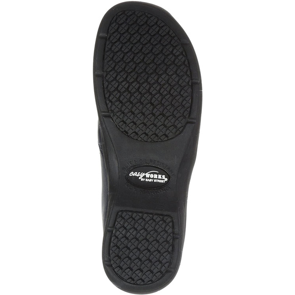 Easy Street Women's Easy Works Bind Slip Resistant Clogs Leather Navy 9M - Picture 4 of 6